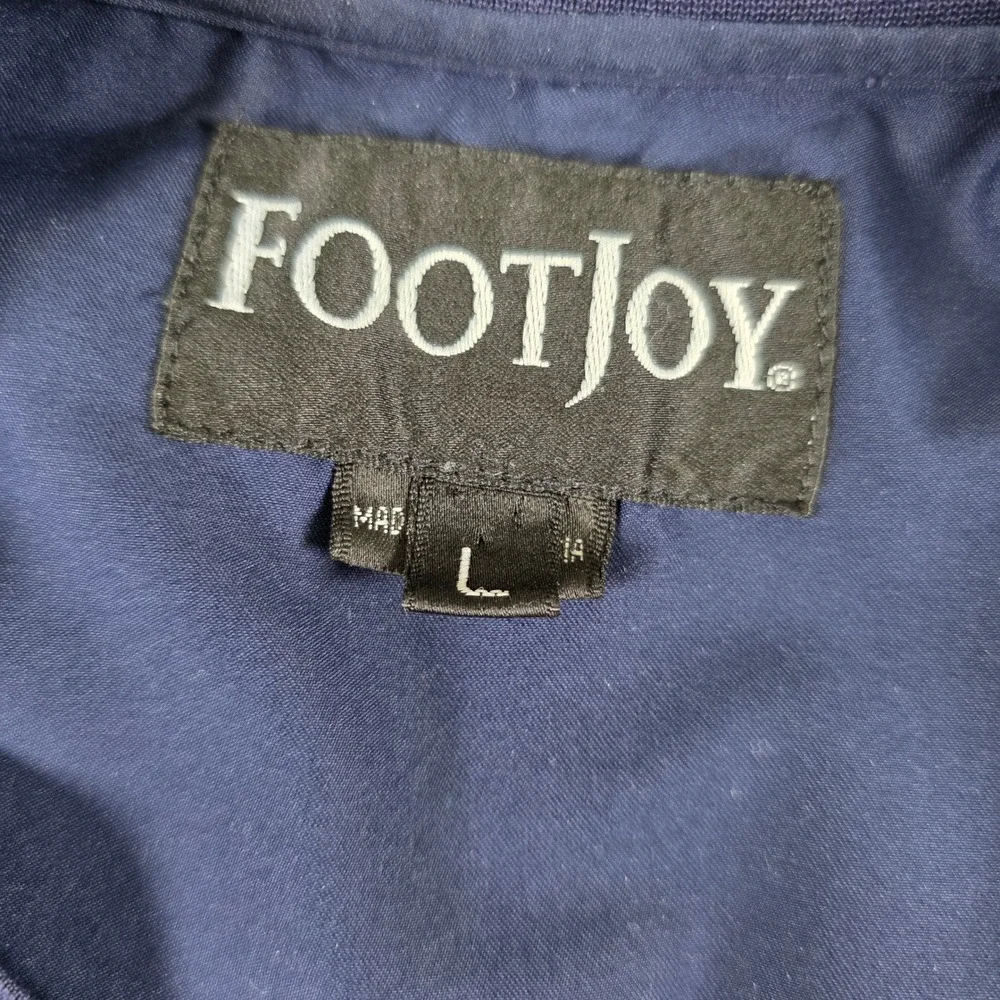 FootJoy Kansas Jayhawks Golf Windbreaker Pullover Mens Large Navy Blue V-Neck